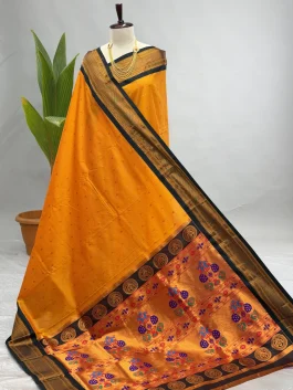 Soft Silk Kalanjali Paithani Mustard Yellow Y10