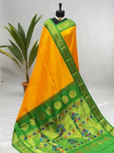Pure Silk Handloom Kalanjali Paithani Mango H13